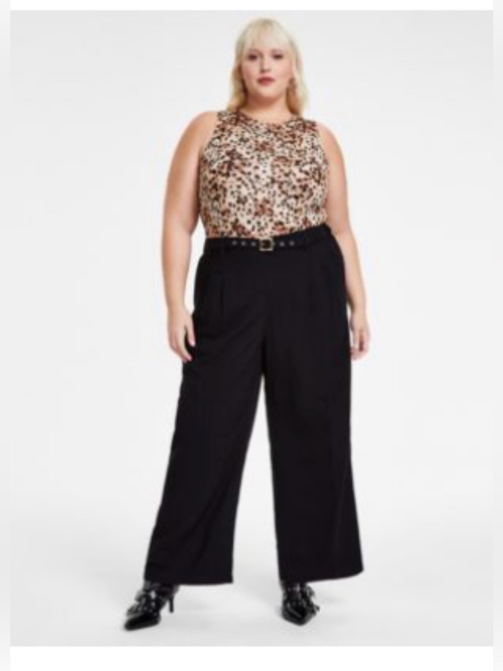 NWT Bar III Trendy Plus Size Grommet-Belt Wide-Leg Pants, Macy's Exclusive 1XL